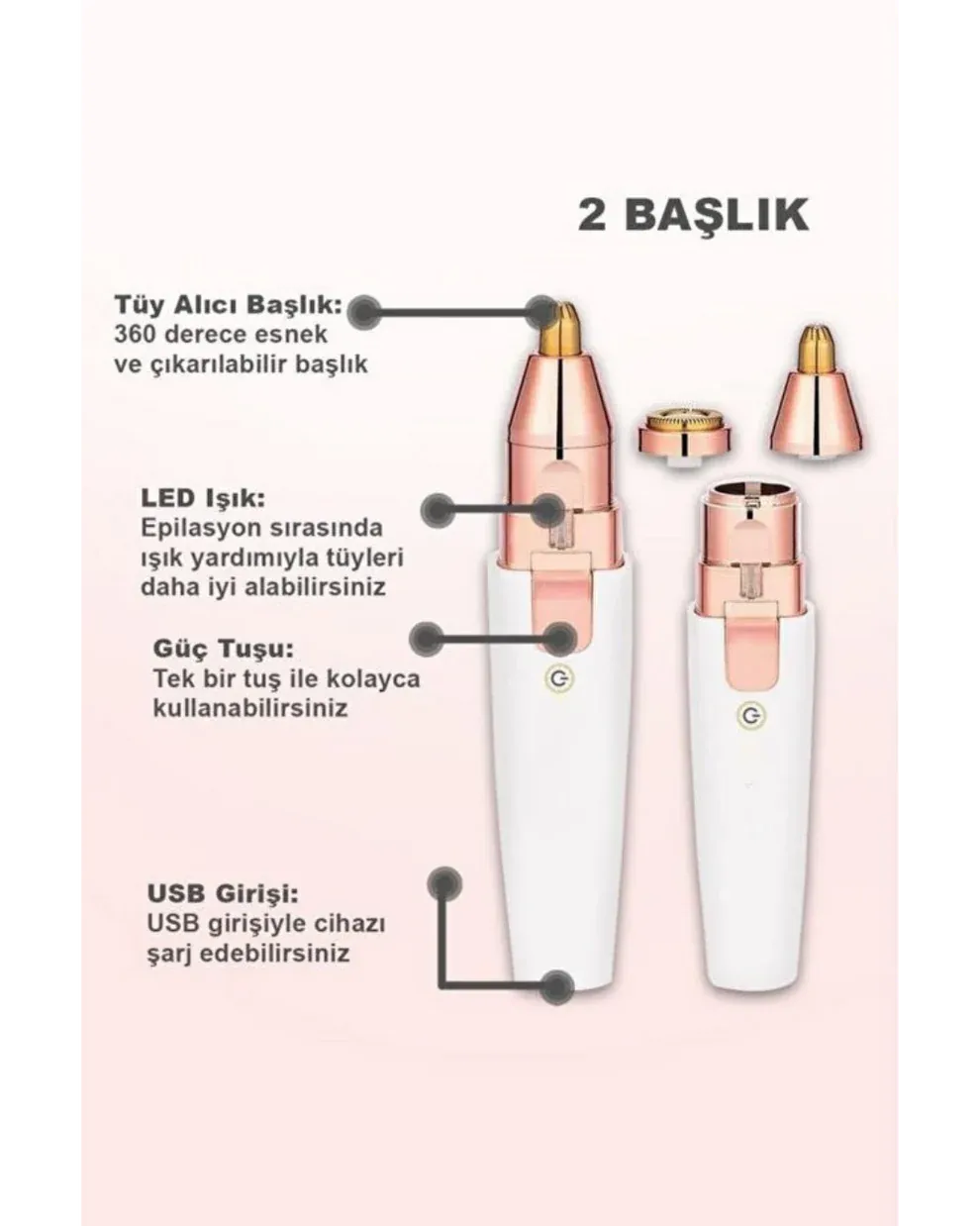 Velisse Blawless™ 2'si 1 Arada Yüz Tüy Epilatörü